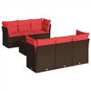 vidaXL 7-dijelni set vrtnih sofa od poliratana s jastucima smeđi