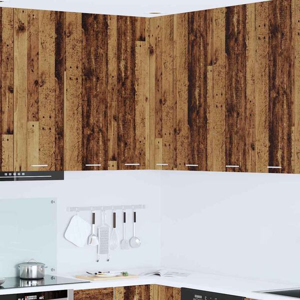 vidaXL Viseći ormarić s pohranom Stari drvo i bijela 57 x 57 x 100 cm