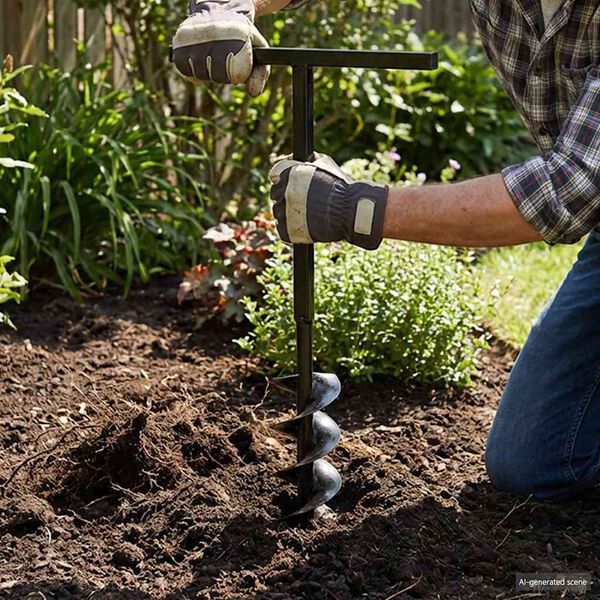 Ručna burgija za zemlju sa ručkom 150 mm i produžnom cijevi 13 m čelik