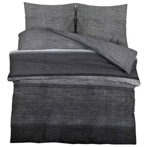 vidaXL Set navlaka za poplun tamno siva i crna 200x220 cm pamuk