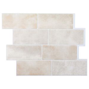 vidaXL Subway pločica 20 pcs Bež Mramor 29 x 21 cm Poliuretan i PET