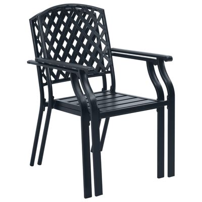 vidaXL Vanjske stolice s mrežastim dizajnom 4 kom čelične crne