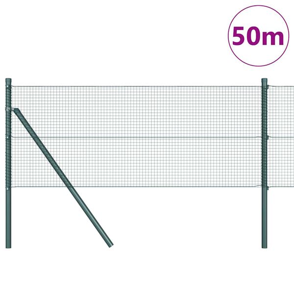 vidaXL Stup za ogradu Zelena 50 x 0,4 m (16 x 16 mm mreža) Čelik i PVC