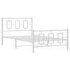 vidaXL Metalni okvir kreveta uzglavlje i podnožje bijeli 107x203 cm