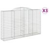 vidaXL Lučne gabionske ko&scaron;are 3 kom 300x50x180/200cm pocinčano željezo