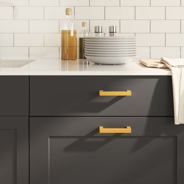 vidaXL Ručke za ormarić 10 kom zlatne 96 mm od nehrđajućeg čelika