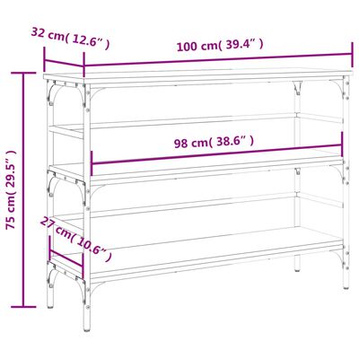 vidaXL Konzolni stol boja hrasta sonome 100x32x75 cm konstruirano drvo
