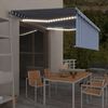 vidaXL Automatska tenda s roletom i senzorom LED 4 x 3 m plavo-bijela