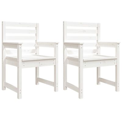 vidaXL Vrtne stolice 2 kom bijele 60x48x91 cm masivna borovina