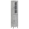 vidaXL Visoka komoda siva betona 34,5x34x180 cm od konstruiranog drva