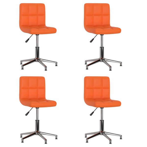 3087641 vidaXL Swivel Dining Chairs 4 pcs Orange Faux Leather (334412&times;2)