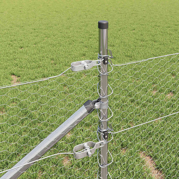 vidaXL Stup za ogradu Srebrno 10 x 1 m (mreža 25 mm) Čelik