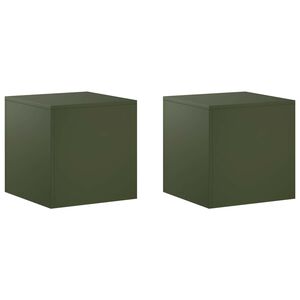 vidaXL Stalak za biljke 2 pcs Maslinastozelena 40 x 40 x 40 cm Čelik