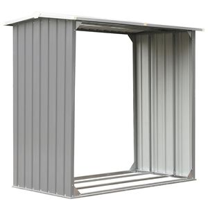 VidaXL Vrtna ostava za drva od pocinčanog čelika 172x91x154 cm siva