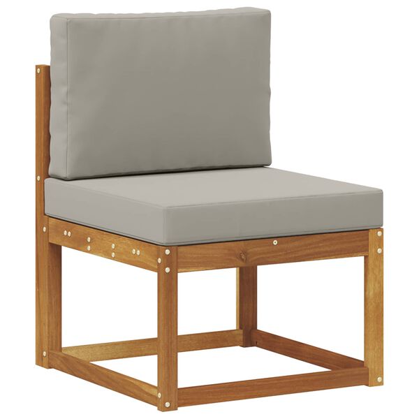 vidaXL Set vanjskih sofa s jastukom 5 pcs Prirodna i svijetlo siva