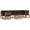 vidaXL Set vanjskih sofa s jastukom 8 pcs Prirodna i crna