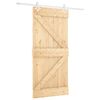 vidaXL Klizna vrata 90 x 210 cm Masivna borovina Prirodna i bijela