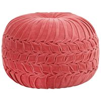 vidaXL Tabure od pamučnog baršuna nabrani dizajn 40 x 30 cm ružičasti