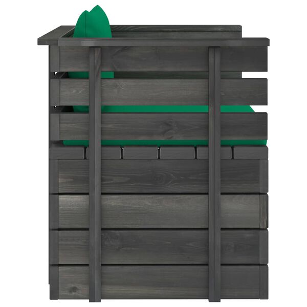 vidaXL Vrtna fotelja od borovine s jastucima