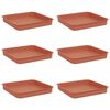 vidaXL Kvadratna posuda za cvijeće 6 kom. Crvena cigla 15 x 15 x 2 cm