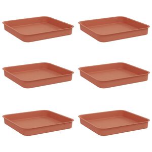 vidaXL Kvadratna posuda za cvijeće 6 kom. Crvena cigla 15 x 15 x 2 cm