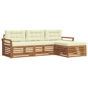 vidaXL Set vanjskih sofa Prirodna i krem 254 x 162,5 x 73 cm