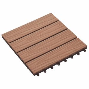 vidaXL Pločice za decking 3D Dizajn 11 pcs Svijetlosmeđa 30 x 30 cm