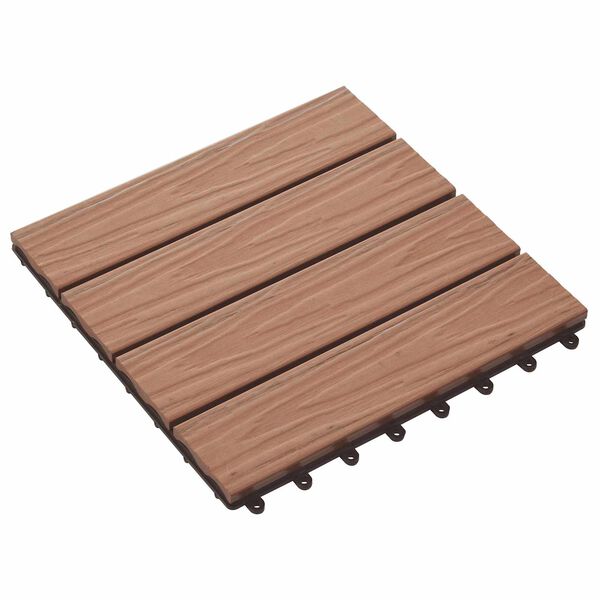 vidaXL Pločice za decking 3D Dizajn 11 pcs Svijetlosmeđa 30 x 30 cm
