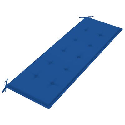 vidaXL Klupa Batavia s kraljevski plavim jastukom 150 cm od tikovine