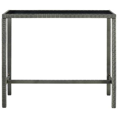 vidaXL Vrtni barski stol sivi 130 x 60 x 110 cm od poliratana i stakla