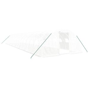 vidaXL Staklenik s čeličnim okvirom bijeli 64 m&sup2; 16 x 4 x 2 m