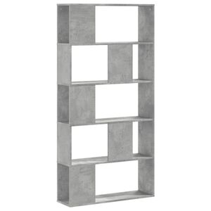vidaXL Regal za knjige 5 razina boja betona 80,5x23,5x162,5 cm drveni