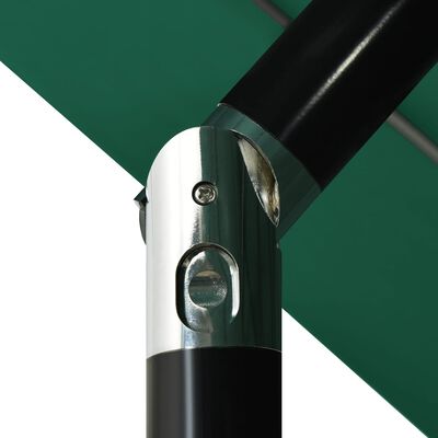 vidaXL Suncobran s 3 razine i aluminijskom šipkom zeleni 3,5 m
