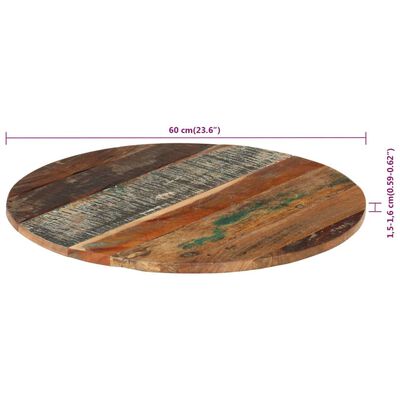 vidaXL Okrugla stolna ploča 60 cm 15 - 16 mm masivno obnovljeno drvo