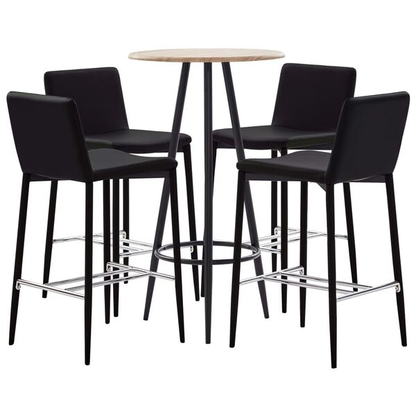 vidaXL 5-dijelni barski set od umjetne kože smeđi