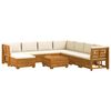 vidaXL Set vanjskih sofa s jastukom 9 Komad Smeđa Čvrsto drvo akacije