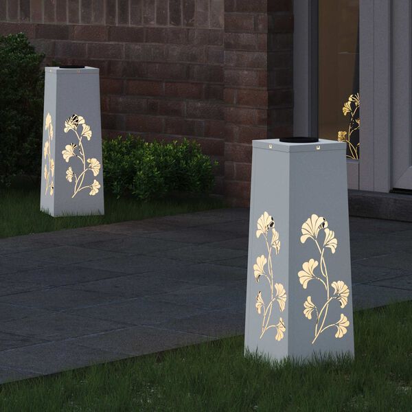 vidaXL Solarna LED svjetlost za stazu 2 pcs Bijelo