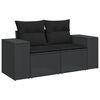 vidaXL 10-dijelni set vrtnih sofa s jastucima crni od poliratana
