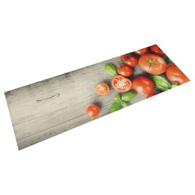 vidaXL Kuhinjski tepih perivi s uzorkom rajčica 45 x 150 cm baršunasti