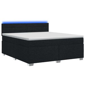 vidaXL Krevet s box springom, madracem i LED-om Crna 140 x 190 cm