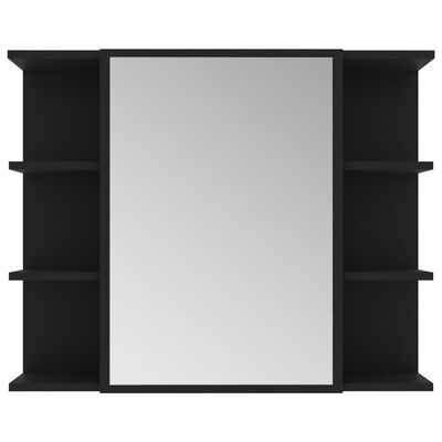 vidaXL Kupaonski ormarić s ogledalom crni 80 x 20,5 x 64 cm od iverice