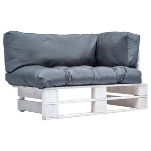 vidaXL Vrtna sofa od paleta od borovine sa sivim jastucima