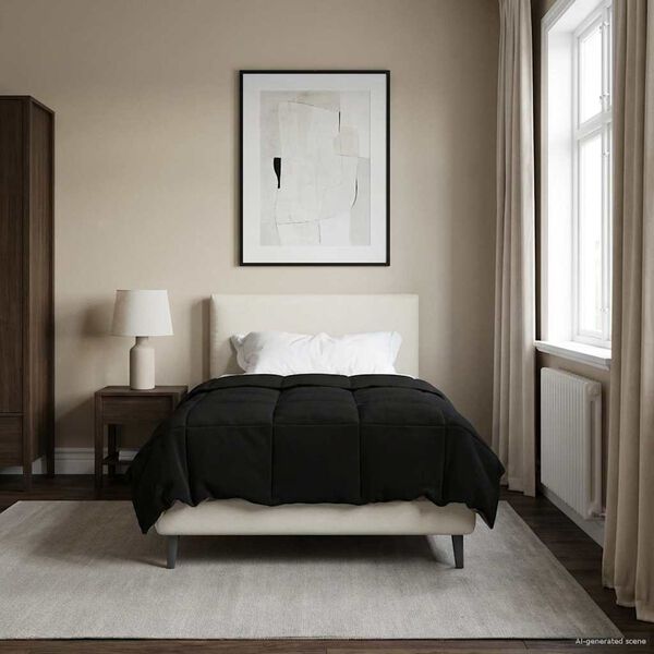 vidaXL Puni pokrivač za cijelu godinu Crna 135 x 200 cm Mikrovlakna