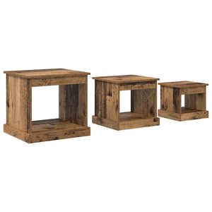vidaXL Kava Stol 3 kom. Staro drvo 48 x 45 x 45 cm Konstruirano drvo