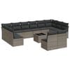 vidaXL 13-dijelni set vrtnih sofa od poliratana s jastucima sivi