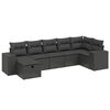 vidaXL 7-dijelni set vrtnih sofa od poliratana s jastucima crni