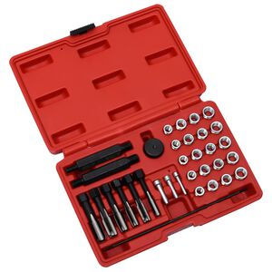 vidaXL 33-dijelni set alata za popravak navoja svjećice M8 M10 M12