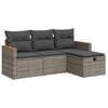 vidaXL 4-dijelni set vrtnih sofa od poliratana s jastucima sivi