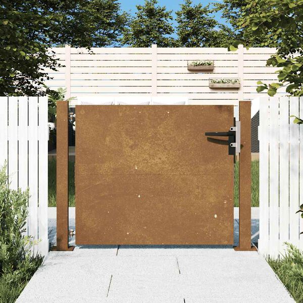 vidaXL Vrtna vrata 100x75 cm Corten čelik