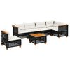 vidaXL 7-dijelni set vrtnih sofa od poliratana s jastucima crni